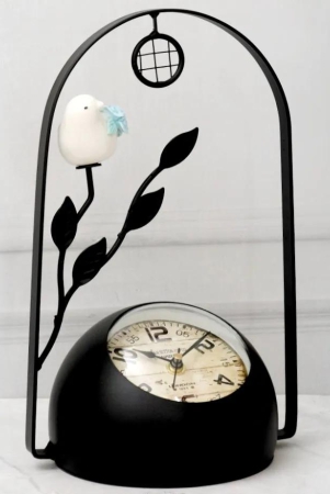 antique-style-bird-with-leaf-design-table-clock-black