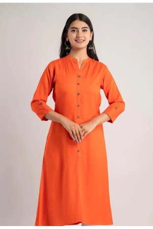 mauka-orange-rayon-womens-front-slit-kurti-pack-of-1-none