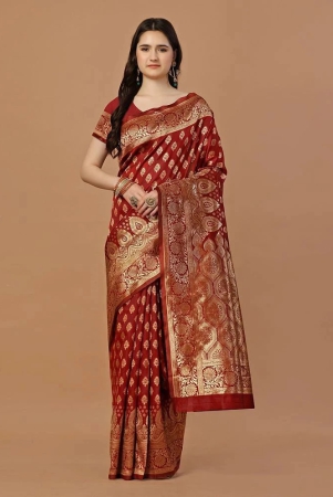 leelavati-banarasi-silk-embellished-saree-with-blouse-piece-red-pack-of-1-red