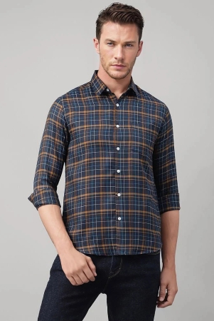 urbanmark-cotton-blend-slim-fit-checks-full-sleeves-mens-casual-shirt-navy-pack-of-1-none