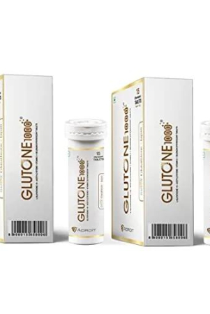 Glutone 1000 – Glutathione Effervescent Tablets| Made with Setria L-Glutathione (Japan)| For Radiant Glow| Evens Skin Tone| 15 Tablets (Pack of 2)