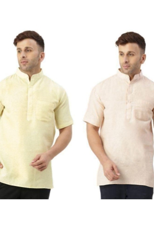 kloset-by-riag-beige-cotton-mens-shirt-style-kurta-pack-of-2-none