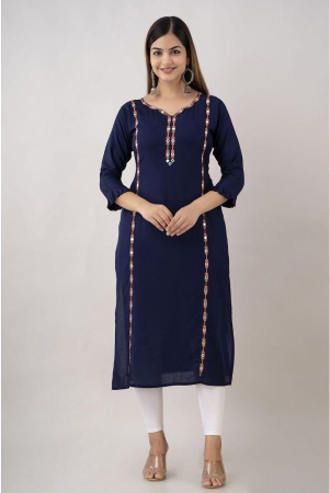 kapadia-navy-rayon-womens-straight-kurti-pack-of-1-none