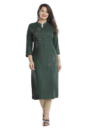 highlight-fashion-export-green-viscose-womens-straight-kurti-pack-of-1-xl