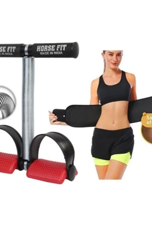 horse-fit-tummy-trimmer-single-spring-with-slim-belt-combo-waist-trimmer-body-shaper-weight-loss-fitness-equipment-body-toner-single-spring-ab-tummy-trimmer-red