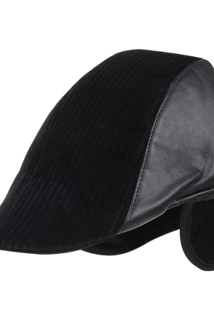 zacharias-black-cotton-blend-mens-cap-pack-of-1-black