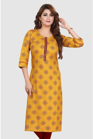 meher-impex-gold-cotton-womens-straight-kurti-pack-of-1-none