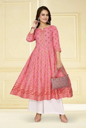 rangita-women-rayon-coral-embellished-calf-length-anarkali-kurti-none