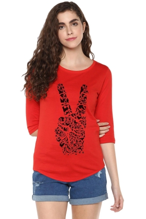 womens-34u-peace-printed-red-color-tshirts-red-x-large-100-bio-wash-cotton