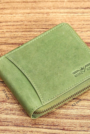 Vital King Men Trendy, Formal Green Genuine Leather RFID Wallet  (7 Card Slots)