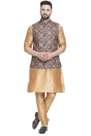 banity-bey-mens-ethnic-wear-silk-blend-copper-kurta-pajama-with-designer-ethnic-nehru-jacketmodi-jacketwaistcoat