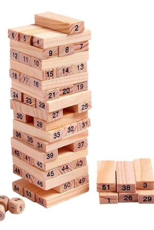 thriftkart-wooden-blocks-challenging-48pc-wooden-tumbling-tower-with-4-dices-challenging-maths-game-for-adults-and-kids-multi-colour