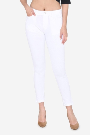 Women's  Cotton Stretchable Jeggings - White White XL