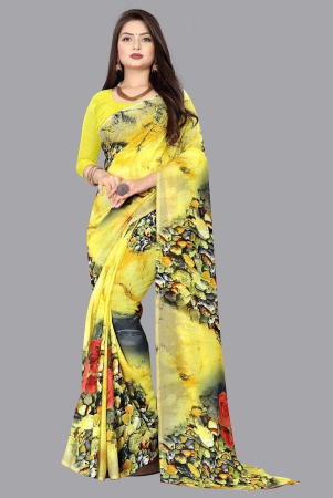 Anand Sarees - Yellow Georgette Saree With Blouse Piece ( Pack of 1 ) - Yellow