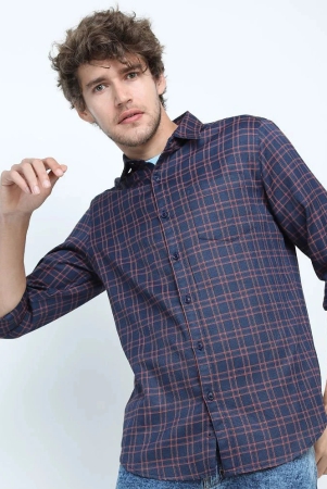 ketch-polyester-slim-fit-checks-full-sleeves-mens-casual-shirt-navy-blue-pack-of-1-none