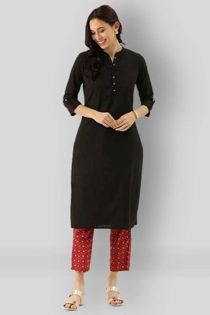 divena-black-cotton-womens-straight-kurti-xl