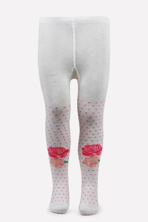 Barbie Printed Knitted Tights For Baby Girls - Ivory Ivory 0-1 Years