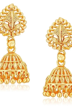 vighnaharta-golden-jhumki-earrings-pack-of-1-golden