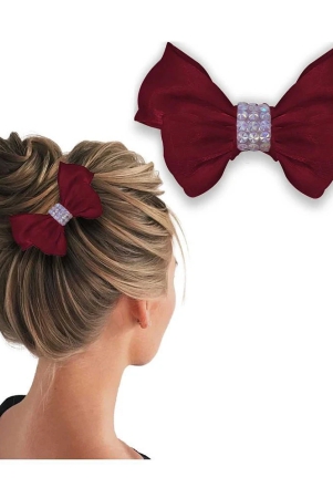 lykaa-korean-style-hair-bows-barrette-hair-accessories-for-girls-and-women-pack-of-1-red-red