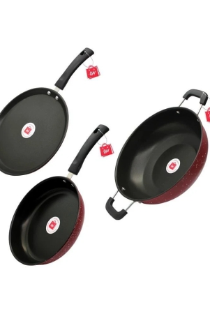 lazywindow-maroon-hard-anodised-non-stick-cookware-sets-set-of-1-