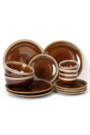 handcrafted-stoneware-reactive-glaze-ceramic-dinner-set-14-pieces-serving-for-4-microwave-and-dishwasher-safe-bone-ash-free-crockery-set-for-dining-and-gifting-peanut-brown