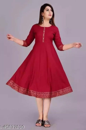 smien-maroon-rayon-womens-anarkali-kurti-pack-of-1-none