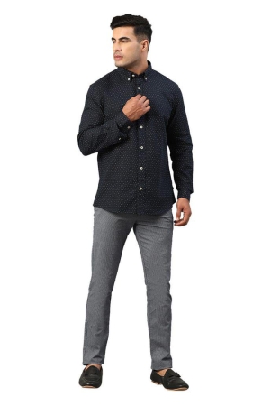 Men's Full Sleeve Tailored Fit Navy Casual Shirt