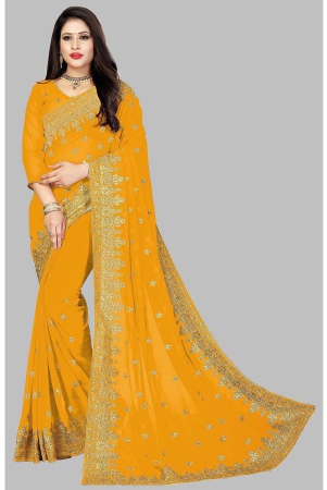 om-shantam-sarees-yellow-georgette-saree-with-blouse-piece-pack-of-1-yellow