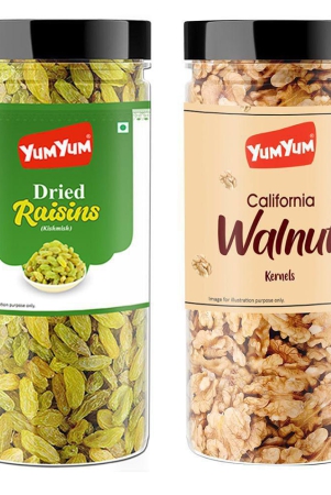 yum-yum-dry-fruits-combo-pack-500gm-raisins-walnut-kernels-kishmish-akhrot-giri-250g-x-2