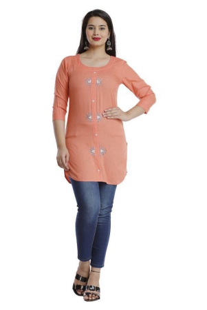 highlight-fashion-export-peach-viscose-womens-straight-kurti-pack-of-1-s