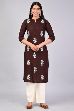 mauka-rayon-embroidered-kurti-with-palazzo-womens-stitched-salwar-suit-brown-pack-of-1-none