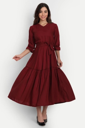 gufrina-rayon-solid-midi-womens-fit-flare-dress-maroon-pack-of-1-none