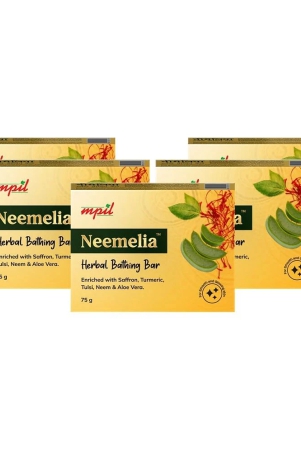 mpil-wellness-neemelia-herbal-bathing-bar-pure-neem-kesar-soap-all-skin-types-pack-of-5