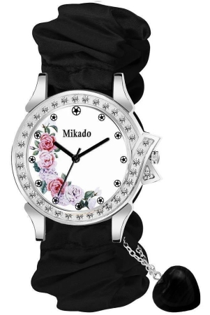 mikado-black-fabric-analog-womens-watch