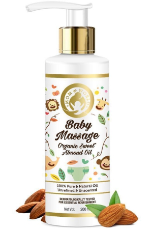 mom-world-baby-massage-pure-organic-sweet-almond-oil-cold-pressed-hypoallergenic-dermatologically-tested-with-no-mineral-oil-200-ml