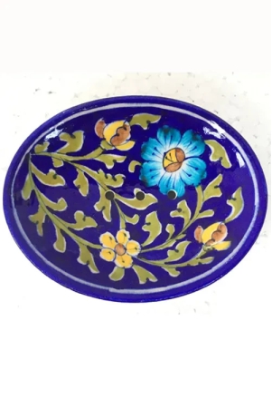 ram-gopal-blue-pottery-handcrafted-soap-dish-blue-bathroom-accessory