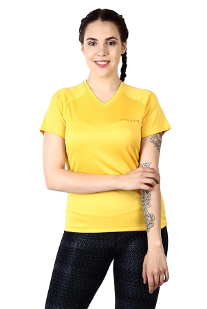 WOMEN V NECK TEE-M / Yellow