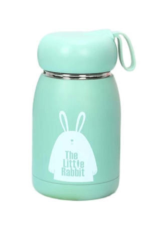 Urban Oasis The Little Rabbit 340ml Green Glass Water Bottle Leak-Proof & BPA-Free (Set of 1)