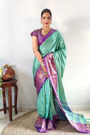 apnisha-banarasi-silk-embellished-saree-with-blouse-piece-mint-green-pack-of-1-mint-green