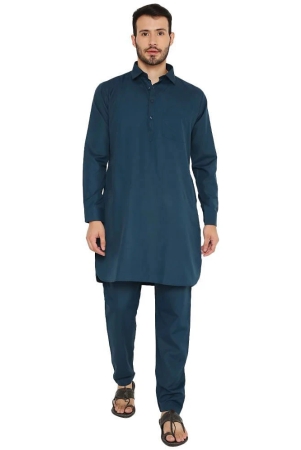 maharaja-green-polyester-blend-kurta-pyjama-set-none