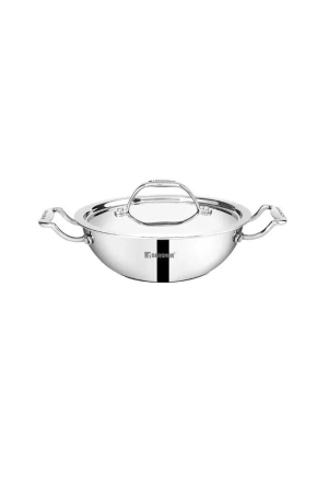 bergner-argent-mini-tri-ply-kadhai-with-lid-gas-induction-compatible-silver-11-litre