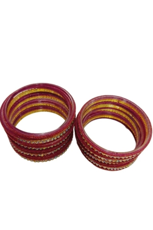 set-of-12-maroon-glass-bangles-with-rhinestones