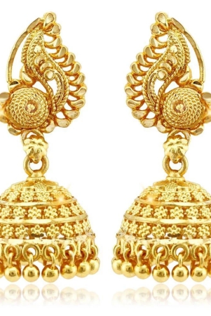 vivastri-golden-jhumki-earrings-pack-of-1-golden