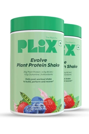 Plix - EVOLVE Performance Plant Protein Powder Plant Protein Powder ( 2 kg Strawberry )