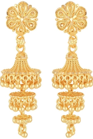 vivastri-golden-jhumki-earrings-pack-of-1-golden