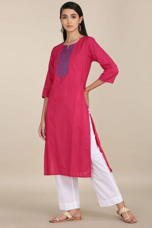 karigari-pink-cotton-womens-straight-kurti-pack-of-1-none