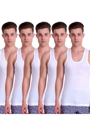 TT White Sleeveless Vests Pack Of 5 - 90