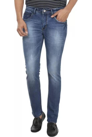 Men Slim Mid Rise Blue Jeans