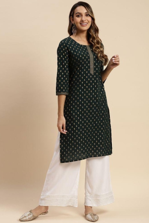 rangita-women-cotton-all-over-gold-ethnic-printed-knee-length-straight-kurti-green-none