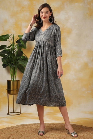 rangita-women-grey-rayon-printed-empire-dress-calf-length-ethnic-dress-with-belt-none